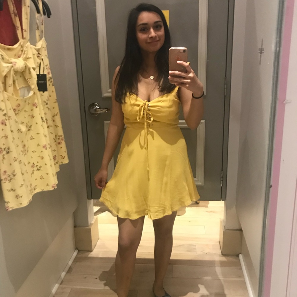 Forever 21 Yellow Sleeveless Dress